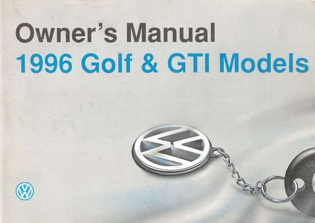 1992 Volkswagen Golf Owner's Manual