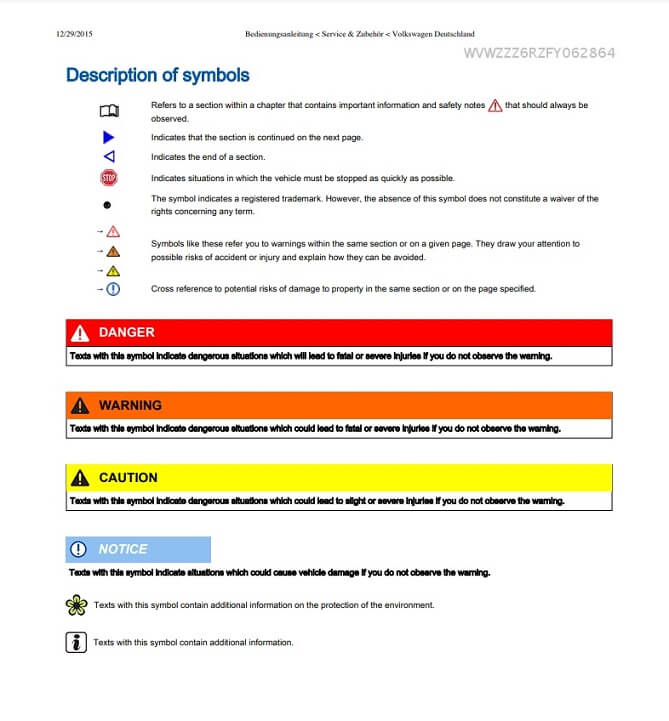 2013 Volkswagen Polo Owner's Manual